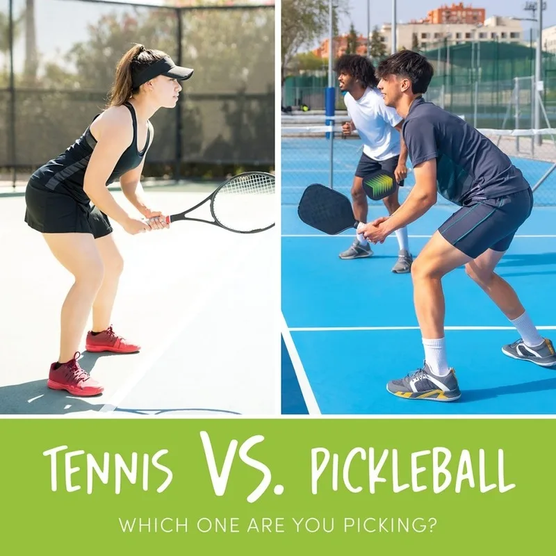 Pickleball và tennis đều dùng vợt và lưới nhưng khác nhau rõ rệt về kích thước sân, dụng cụ, cách giao bóng và nhịp độ thi đấu